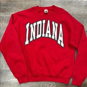 Vintage Fruit of the Loom Red IU Hoosiers Mens Crewneck Sweatshirt made in USA L